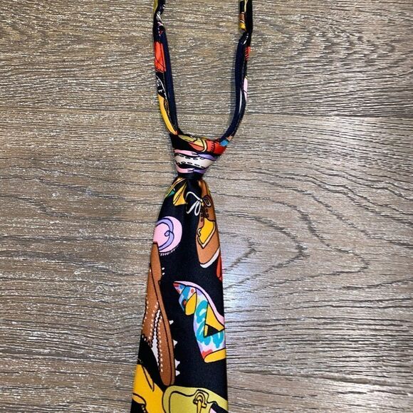 Tie 100% Pure Silk Italian Designer zip design - Picture 1 of 8